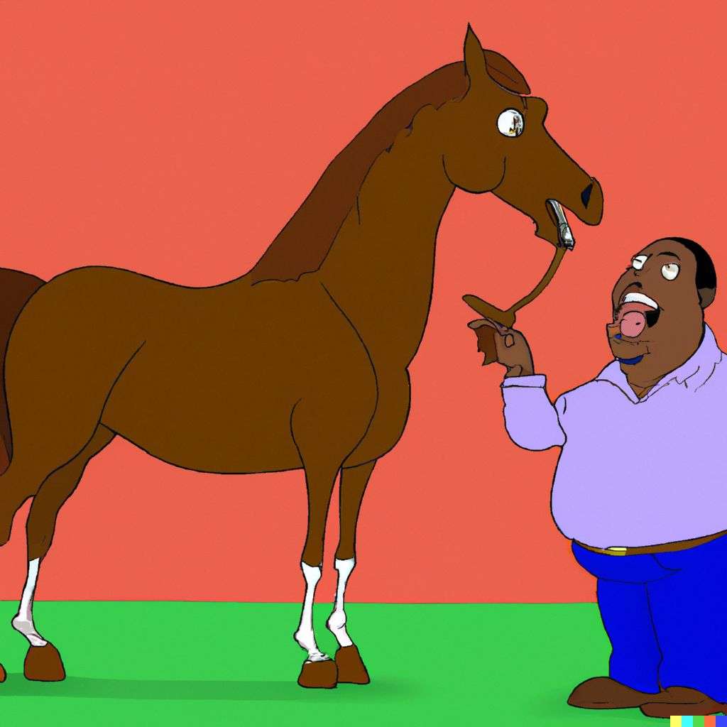 a horse, screenshot from Family Guy